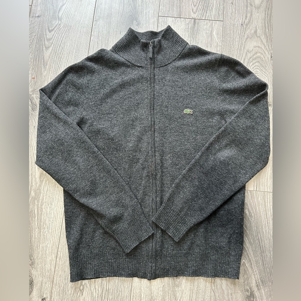 Men’s Vintage Lacoste Wool Full Zip Cardigan Size Small (3)